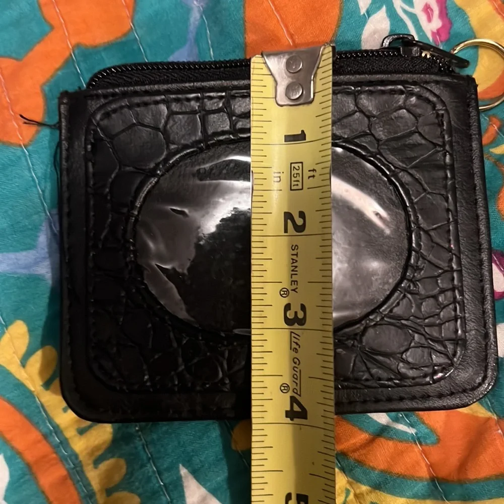 🔥BLACK LEATHER ZIP POUCH WALLET
